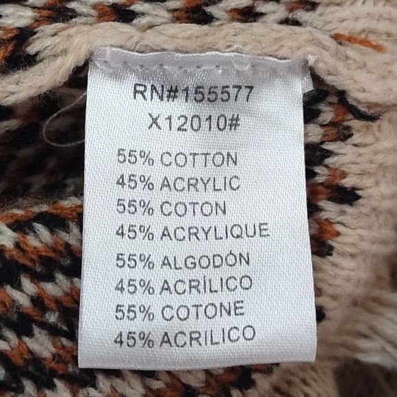 MIracle Distressed Sweater  Women's Brown/Black/Cream Leopard Print Sz M/L NWOT - Picture 8 of 8